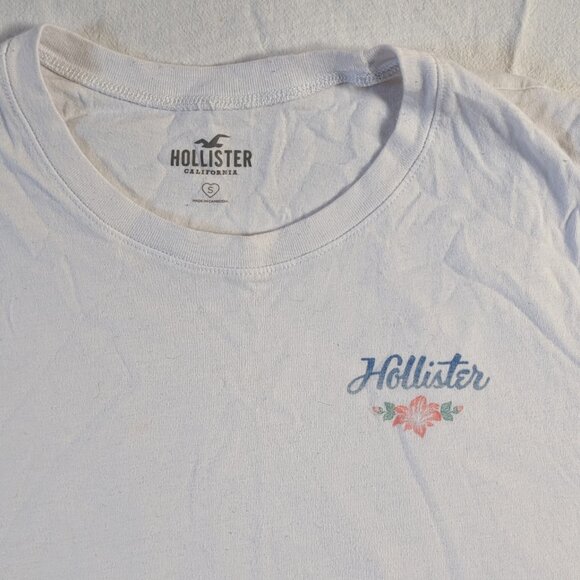 HOLLISTER CALIFORNIA WOMEN'S LONG SLEEVE PULL OVER SHIRT WHITE SIZE SMALL FLOWER - Picture 2 of 15